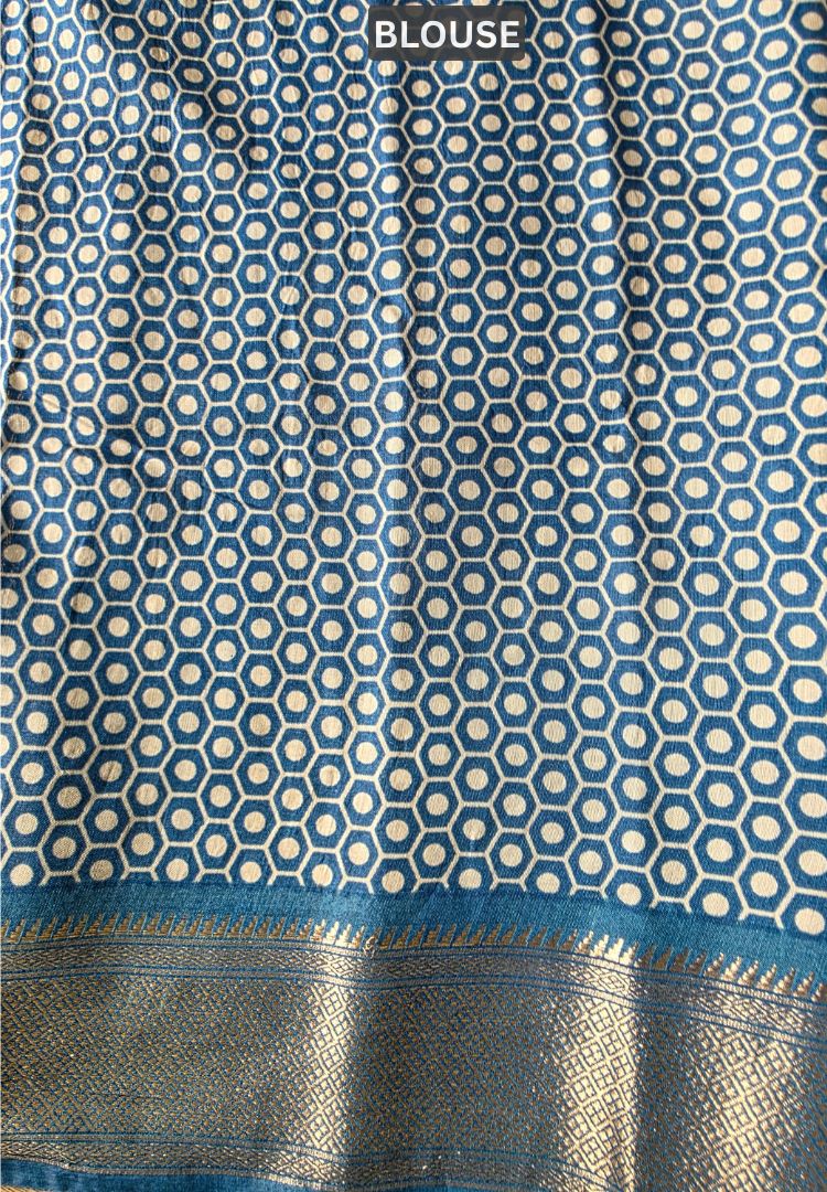 Rich White Kalamkari hand block printed modal cotton saree