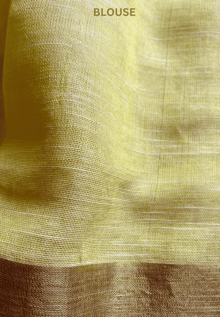 Sunshine Yellow Meera linen saree