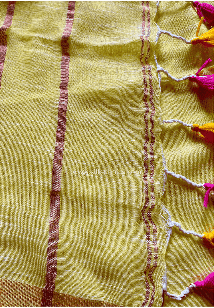 Sunshine Yellow Meera linen saree