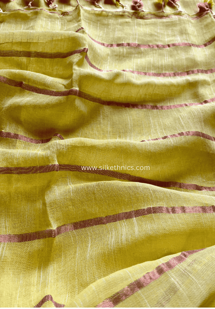 Sunshine Yellow Meera linen saree