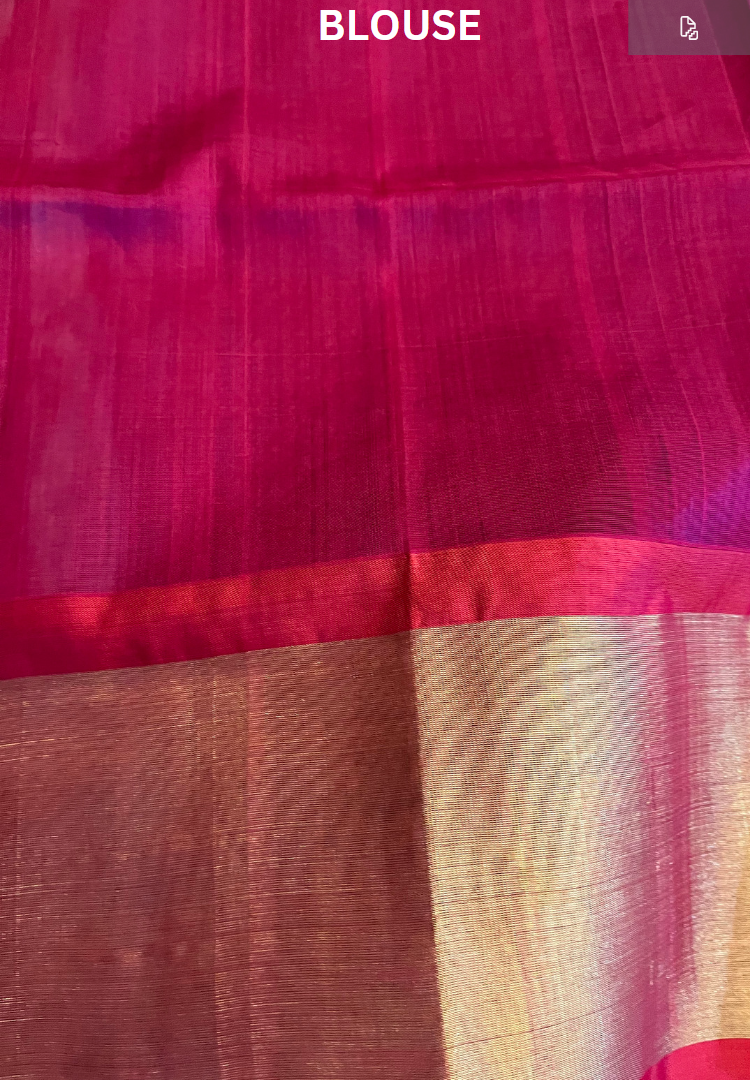 Royal blue Kuppadam silk saree