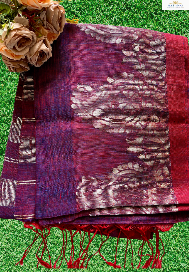 Cool Mulberry Aarti linen saree