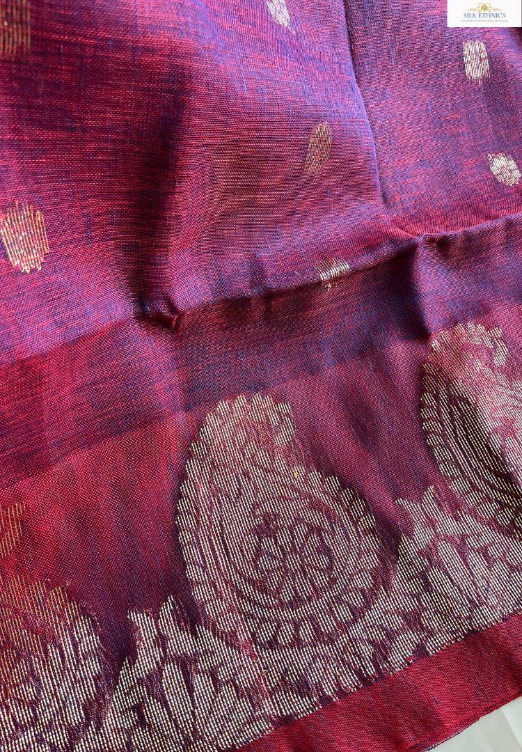 Cool Mulberry Aarti linen saree