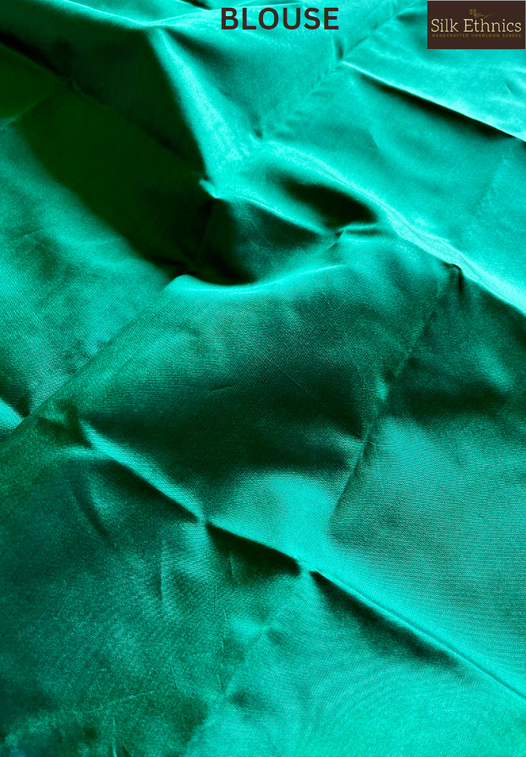 Handpainted turquoise Blue soft organza  saree