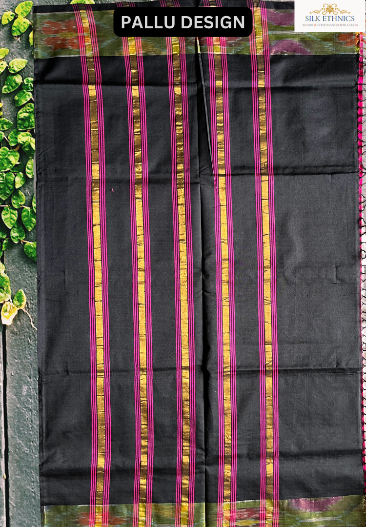 Vibrant pink pure handloom Tripura silkcotton saree