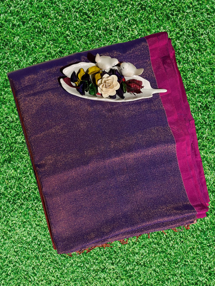 Imperial purple pure khadi tissue silk saree